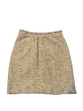 Eleveness Anthropologie Mustard Yellow Swirl Pattern Lace Pencil Skirt Sz. 10